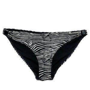 H&M Zebra Print Bikini Swim Bottom Black White Size 10